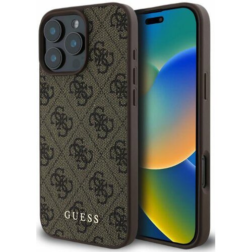 Etui GUESS 4G Classic do Apple iPhone 16 Pro Brązowy