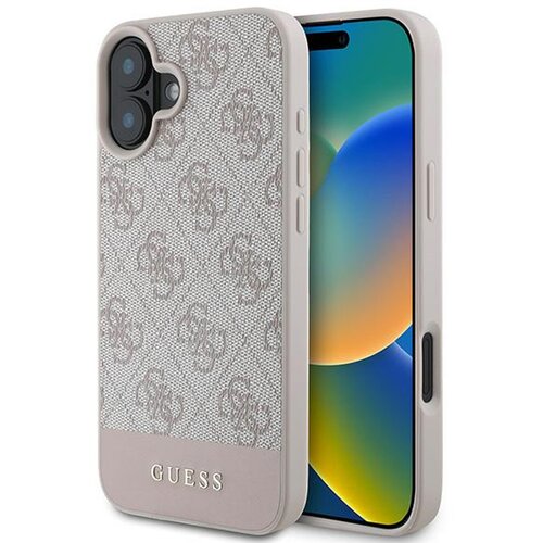 Etui GUESS 4G Bottom Stripe do Apple iPhone 16 Plus Różowy