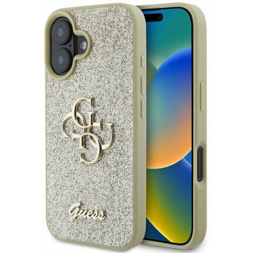 Etui GUESS Fixed Glitter Big 4G do Apple iPhone 16 Złoty
