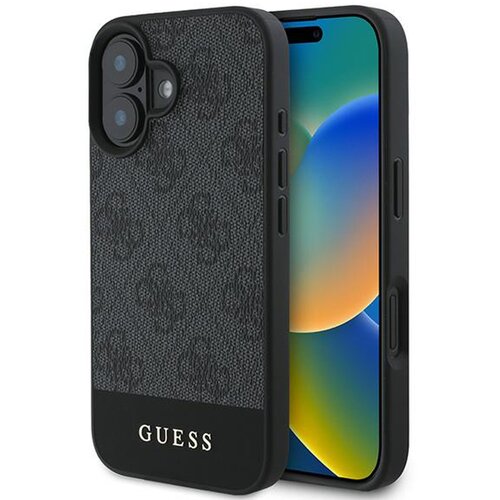 Etui GUESS 4G Bottom Stripe do Apple iPhone 16 Szary