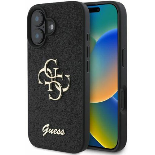Etui GUESS Fixed Glitter Big 4G do Apple iPhone 16 Czarny