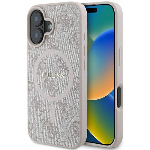 Etui GUESS 4G Ring Classic Logo MagSafe do Apple iPhone 16 Różowy