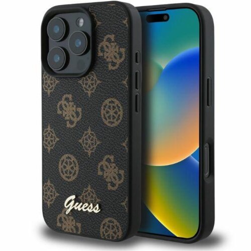 Etui GUESS Peony Script MagSafe do Apple iPhone 16 Pro Max Czarny