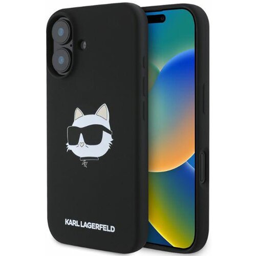 Etui KARL LAGERFELD Silicone Choupette Head Print MagSafe do Apple iPhone 16 Czarny