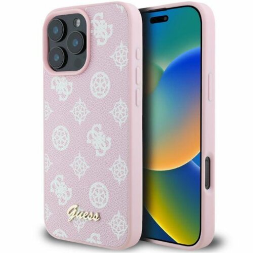 Etui GUESS Peony Script MagSafe do Apple iPhone 16 Pro Max Różowy