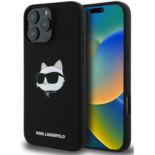 Etui KARL LAGERFELD Silicone Choupette Head Print MagSafe do Apple iPhone 16 Pro Max Czarny