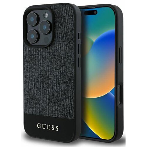 Etui GUESS 4G Bottom Stripe do Apple iPhone 16 Pro Max Szary