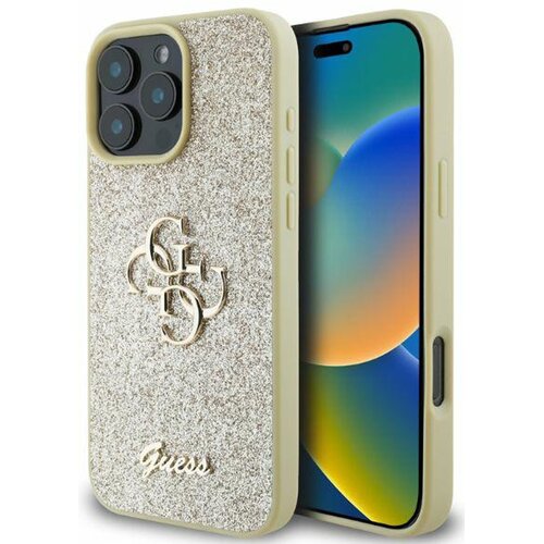 Etui GUESS Fixed Glitter Big 4G do Apple iPhone 16 Pro Max Złoty
