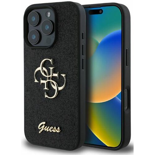 Etui GUESS Fixed Glitter Big 4G do Apple iPhone 16 Pro Max Czarny