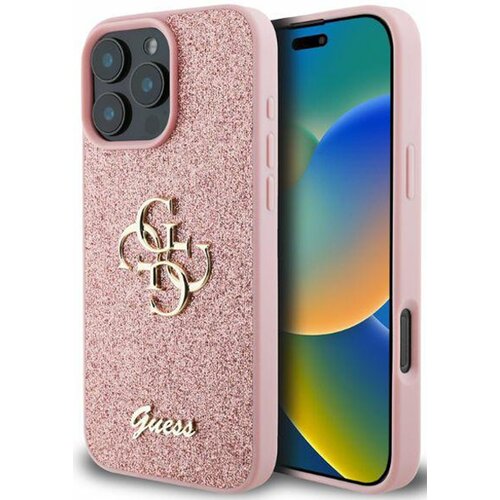 Etui GUESS Fixed Glitter Big 4G do Apple iPhone 16 Pro Max Różowy