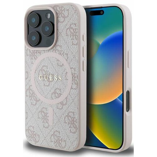 Etui GUESS 4G Ring Classic Logo MagSafe do Apple iPhone 16 Pro Max Różowy