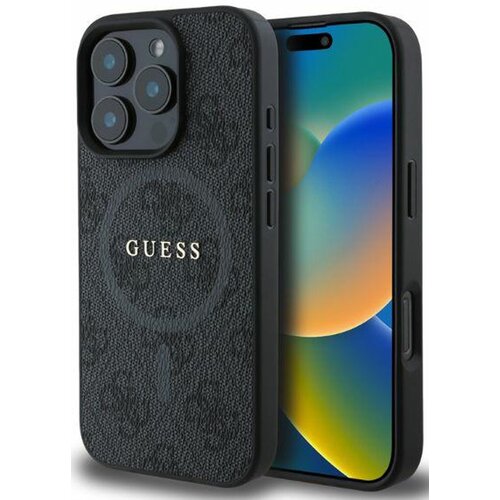 Etui GUESS 4G Ring Classic Logo MagSafe do Apple iPhone 16 Pro Czarny