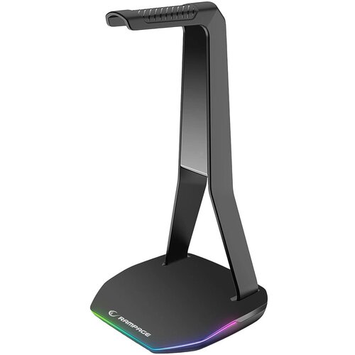 Stojak na słuchawki RAMPAGE Tower T14 RGB Wbudowany HUB USB, Wysokość 257 mm Czarny