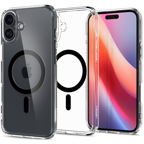 Etui SPIGEN Ultra Hybrid Mag MagSafe do Apple iPhone 16 Przezroczysto-czarny