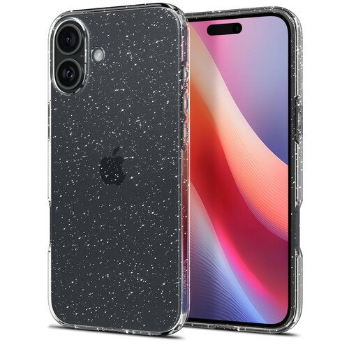 Etui SPIGEN Liquid Crystal do Apple iPhone 16 Przezroczysto-brokatowy