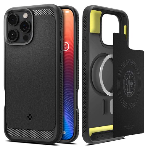 Etui SPIGEN Rugged Armor Mag MagSafe do Apple iPhone 16 Pro Czarny Mat