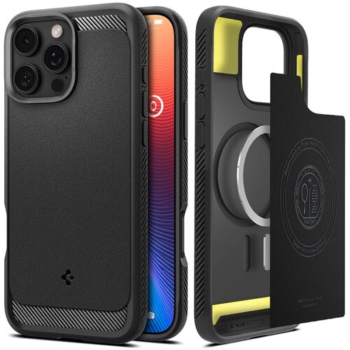 Etui SPIGEN Rugged Armor Mag MagSafe do Apple iPhone 16 Pro Max Czarny Mat