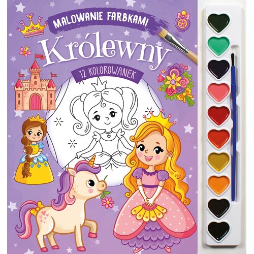 Kolorowanka Malowanie farbkami Królewny (miękka okładka)
