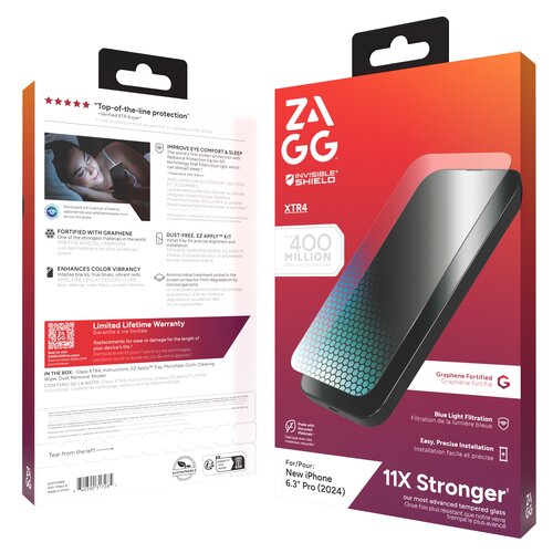 Szkło hartowane ZAGG InvisibleShield Glass XTR4 do Apple iPhone 16 Pro