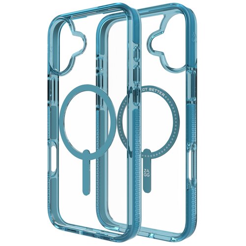 Etui ZAGG Santa Cruz Snap MagSafe do Apple iPhone 16 Plus Przezroczysto-niebieski