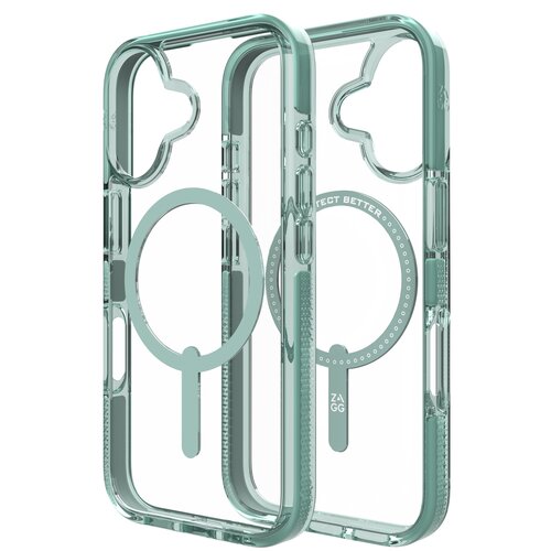 Etui ZAGG Santa Cruz Snap MagSafe do Apple iPhone 16 Przezroczysto-zielony