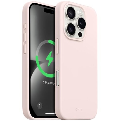 Etui CRONG Color Cover Magnetic MagSafe do Apple iPhone 16 Pro Piaskowy róż