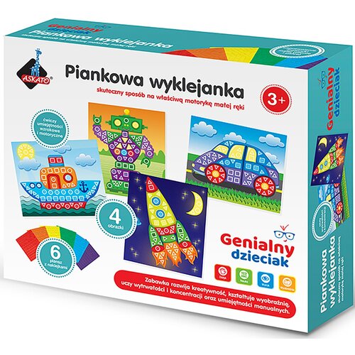 Zestaw kreatywny ASKATO Genialny dzieciak Piankowa wyklejanka Auto 102764