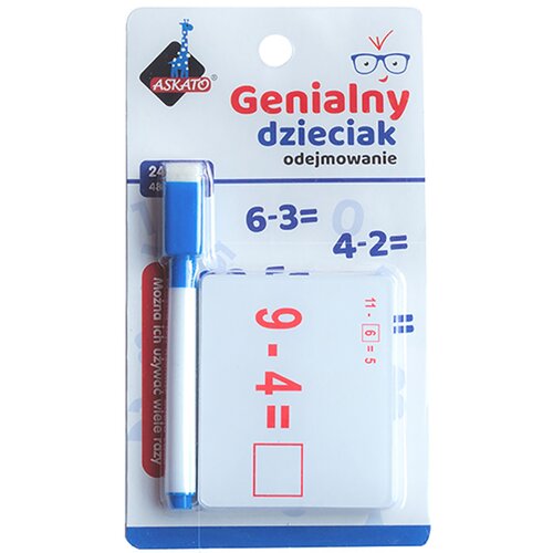 Zabawka edukacyjna ASKATO Genialny dzieciak Fiszki arytmetyczne Odejmowanie 110196