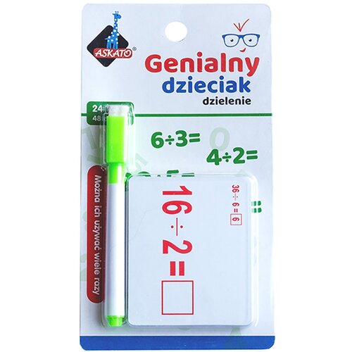 Zabawka edukacyjna ASKATO Genialny dzieciak Fiszki arytmetyczne Dzielenie 110219