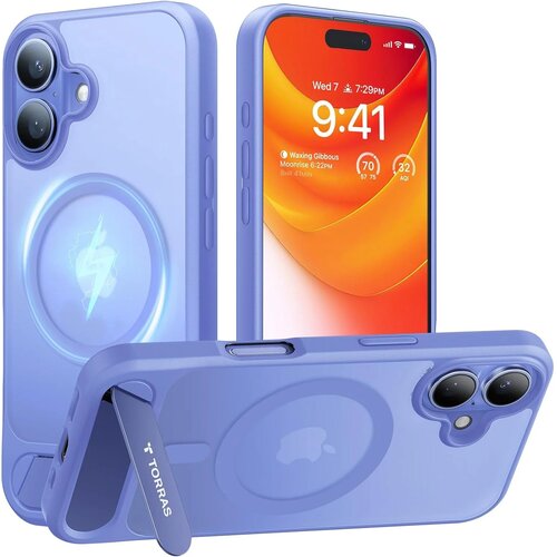 Etui TORRAS Pstand do Apple iPhone 16 Niebieski