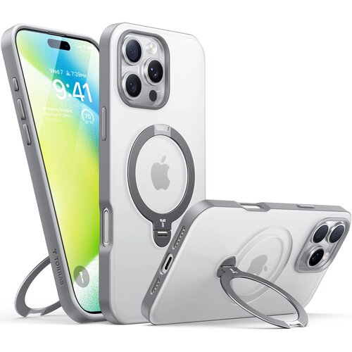 Etui TORRAS Ostand Spin do Apple iPhone 16 Pro Szary
