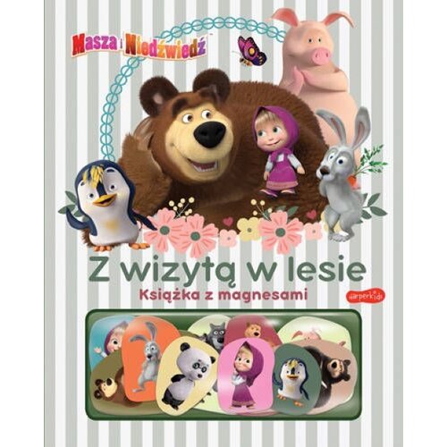 Masza i Niedźwiedź Z wizytą w lesie Książka z magnesami (okładka twarda)