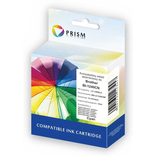 Tusz PRISM do Brother LC-1220C / LC-1240C / LC-1280XLC Błękitny 15 ml ZBI-LC1240CNP