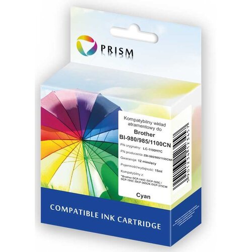 Tusz PRISM do Brother LC-980 / LC985 / LC1100 Błękitny 15 ml