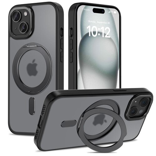 Etui TECH-PROTECT MagRing MagSafe do Apple iPhone 15 Czarny Matowy