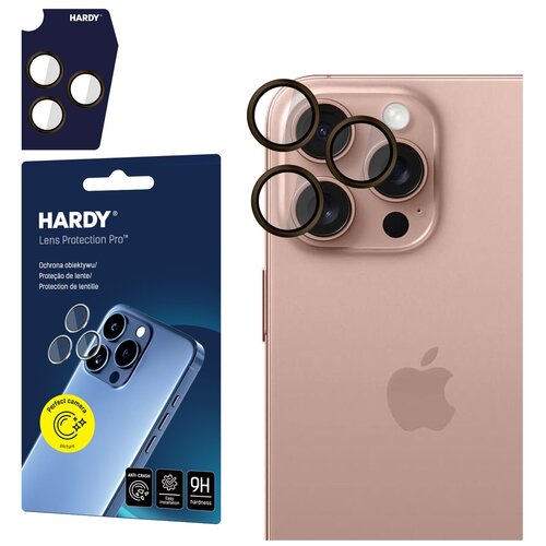 Szkło hartowane na obiektyw 3MK Hardy Lens Protection Pro do Apple iPhone 16 Pro/16 Pro Max Brązowy