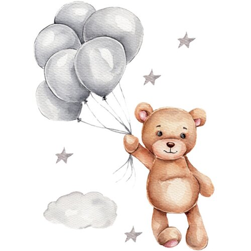 Naklejki na ścianę SIPO Miś z balonikami WS63036