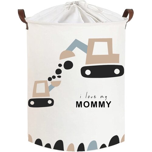Kosz na zabawki SIPO Koparki I Love Mommy XL