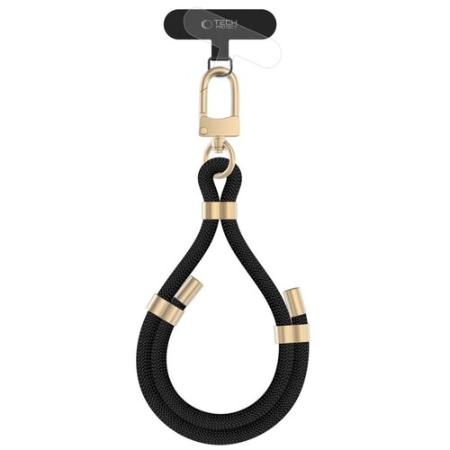 Smycz do telefonu TECH-PROTECT C4S Rope Wrist Strap Czarno-złoty