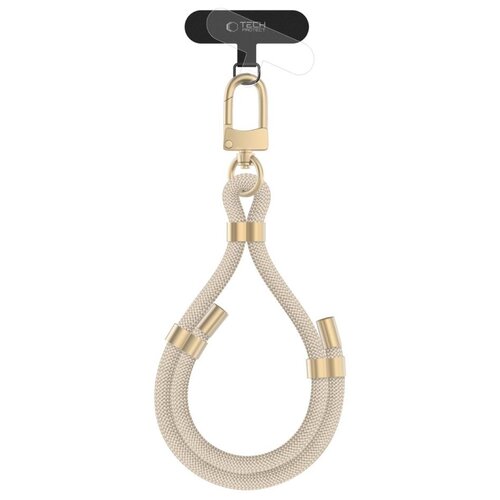 Smycz do telefonu TECH-PROTECT C4S Rope Wrist Strap Beżowo-złoty