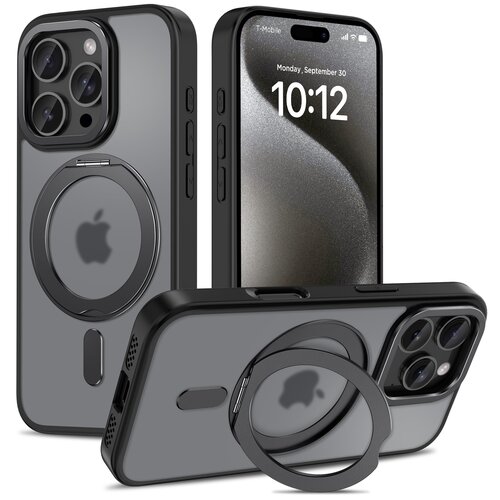 Etui TECH-PROTECT AirStand360 MagSafe do Apple iPhone 16 Pro Max Czarny mat