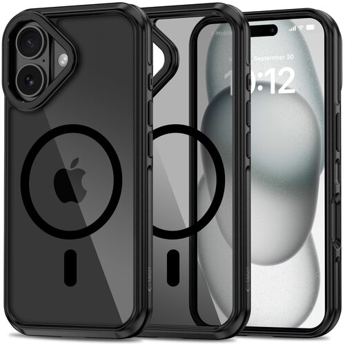 Etui TECH-PROTECT AirHybrid Magsafe do Apple iPhone 16 Przezroczysto-czarny