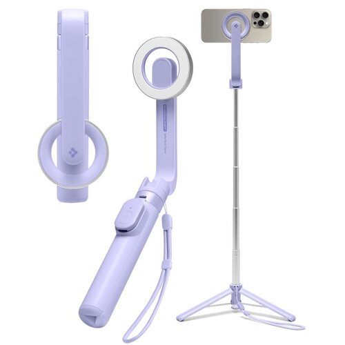 Uchwyt selfie SPIGEN S571W MagSafe Bluetooth Tripod Fioletowy