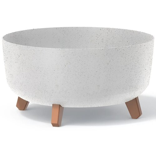 Doniczka PROSPERPLAST Gracia Low Eco Wood DGRL400LW-S449W 14.3L Biały