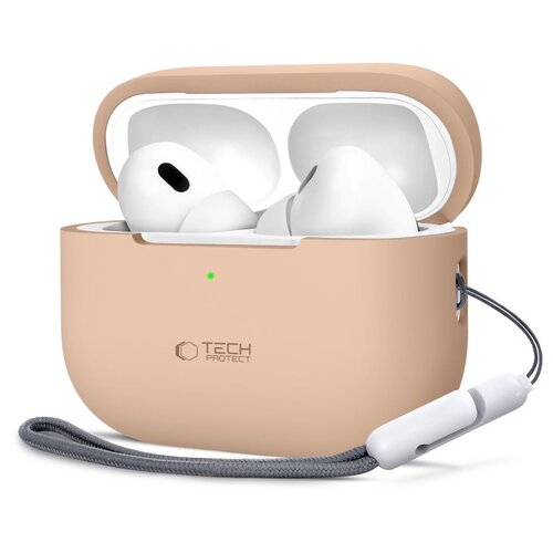 Etui na słuchawki TECH-PROTECT Silicone do Apple Airpods Pro 1/2 Beżowy