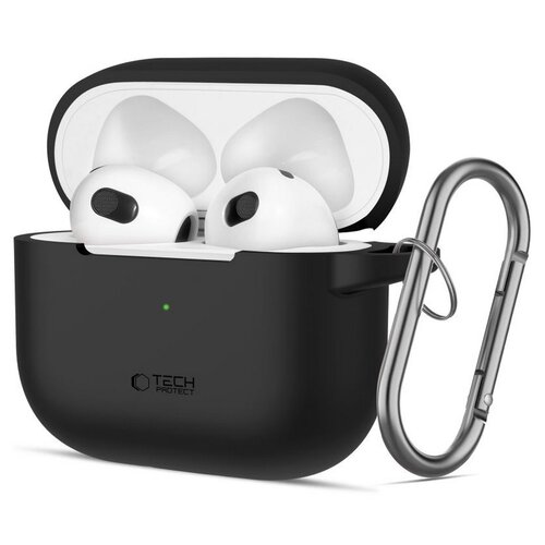 Etui na słuchawki TECH-PROTECT Silicone Hook do Apple Airpods 3 Czarny