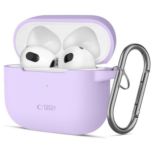 Etui na słuchawki TECH-PROTECT Silicone Hook do Apple Airpods 3 Fioletowy
