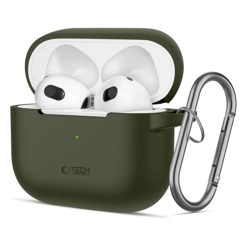 Etui na słuchawki TECH-PROTECT Silicone Hook do Apple Airpods 3 Zielone