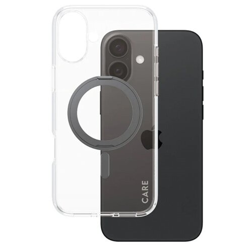 Etui PANZERGLASS Feature Kickstand MagSafe do Apple iPhone 16 Plus Przezroczysto-czarny