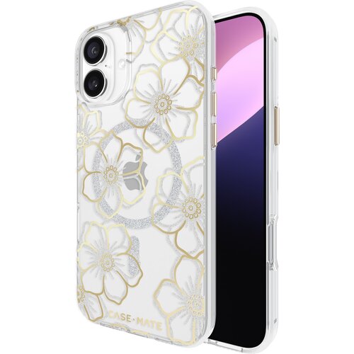 Etui CASE-MATE Floral Gems MagSafe do Apple iPhone 16 Plus Złoty
